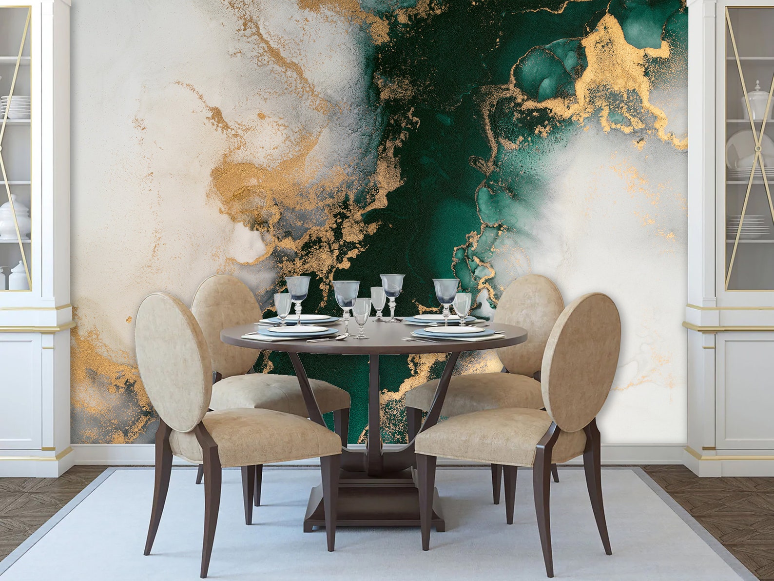 Grey Green Abstract Marble Wall Mural Peel N Stick Wallpaper - Etsy