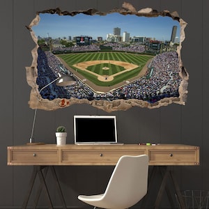 Wrigley Field Decal Wrigley Field Print Baseball Stadium Wrigley Field Poster Chicago Baseball Chicago Stadium Boy Room Baseball Fan Gifts