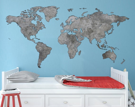 Greyscale Map Wall Art World Decal Big - Ikea World Map Wall Sticker Greyscale Map Wall Art World Decal Big - Ikea World Map Wall Sticker