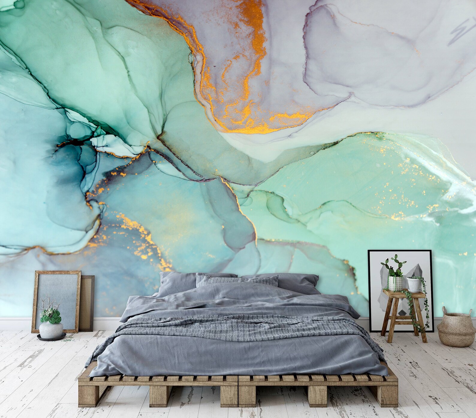 Marble Vinyl Print Mural Wallpaper Abstract Wall Art Modern Etsy UK