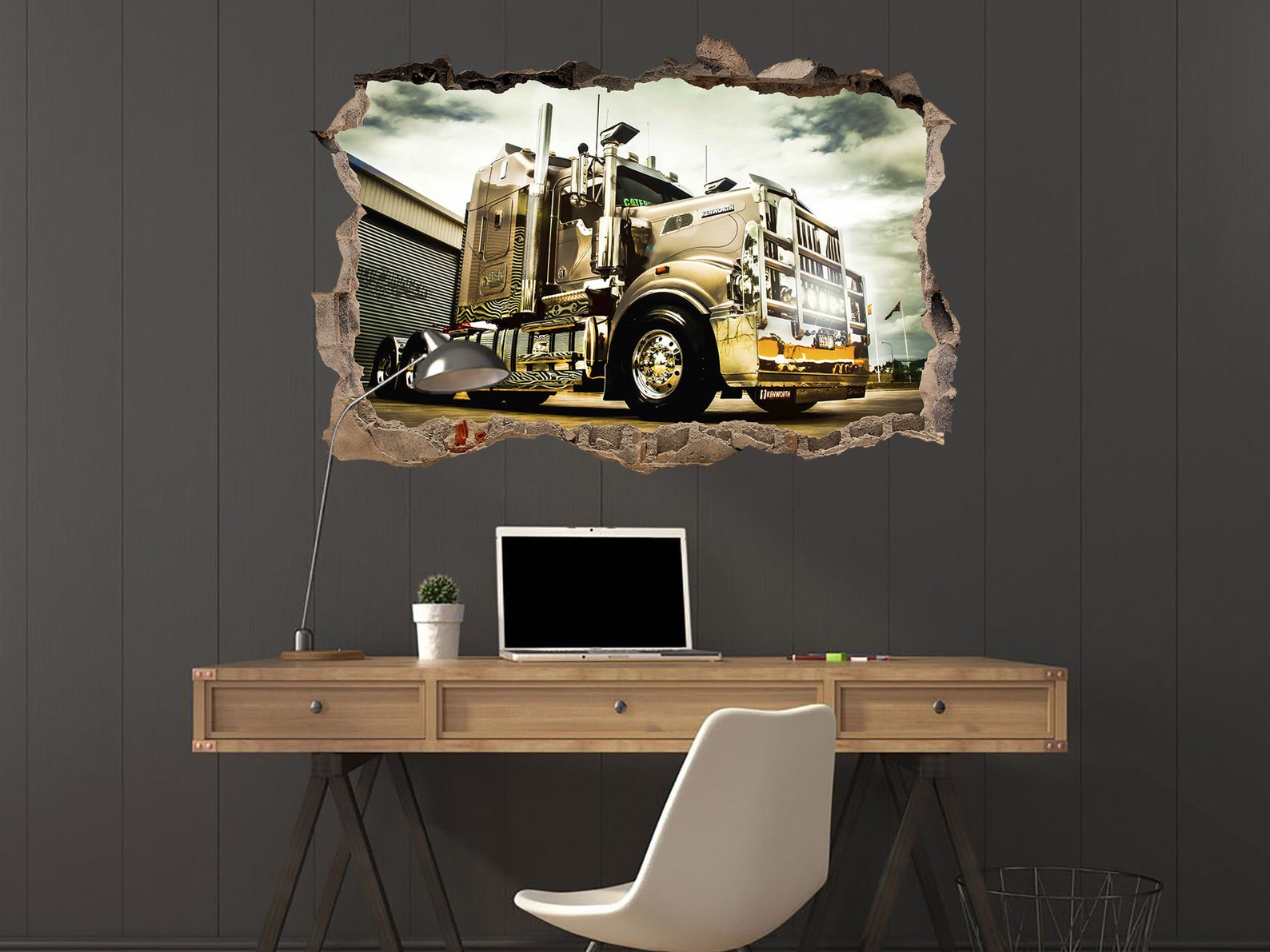 Semi Truck Wall Decal Truck Wall Sticker Boy Room Wall Decor Etsy