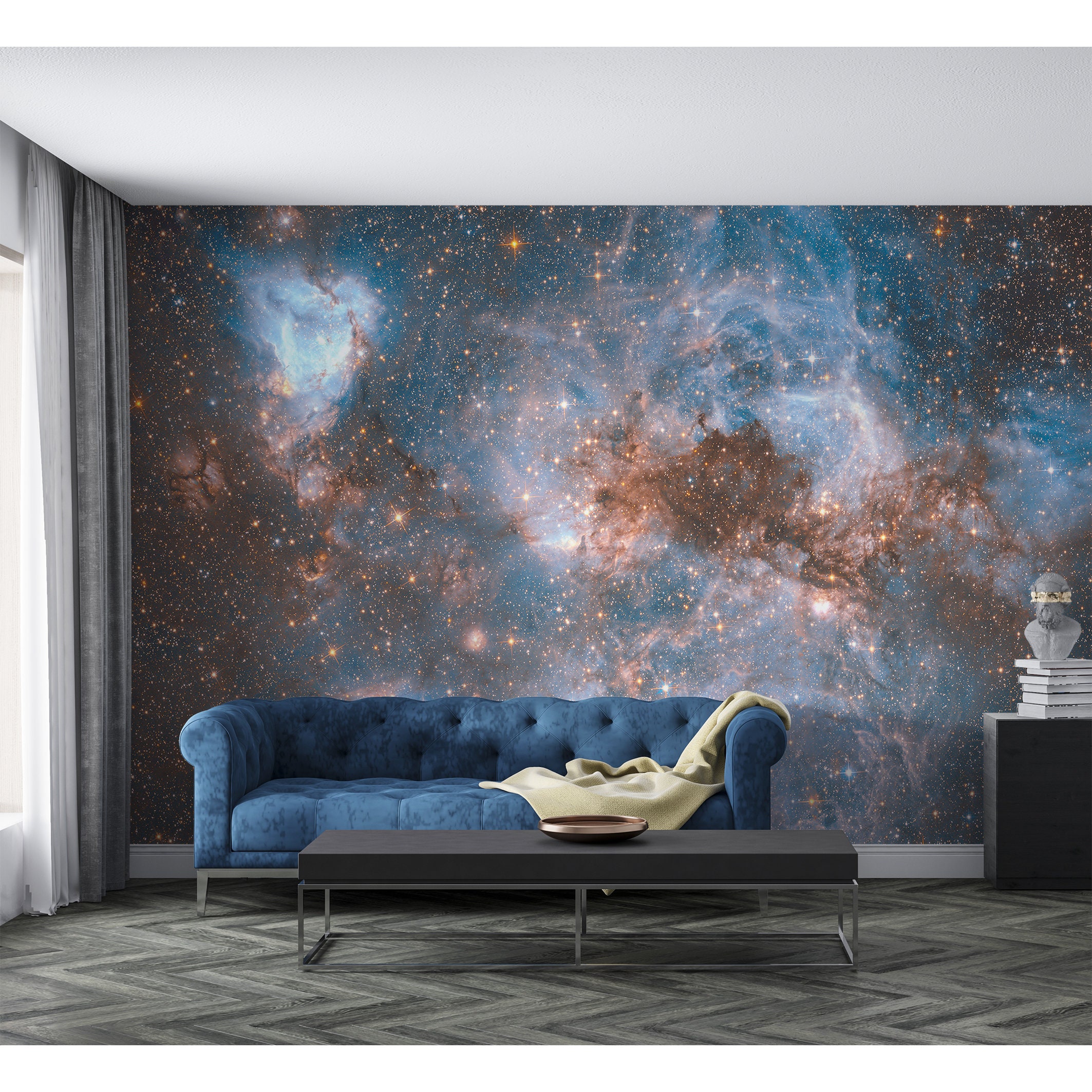Space Telescope View of Stars Nebula - Mural Wallpaper Bedroom Wall Decor  Fantastic Space Wall Print Starry Sky Wallpaper Peel and Stick - Etsy, image size:2126x2126