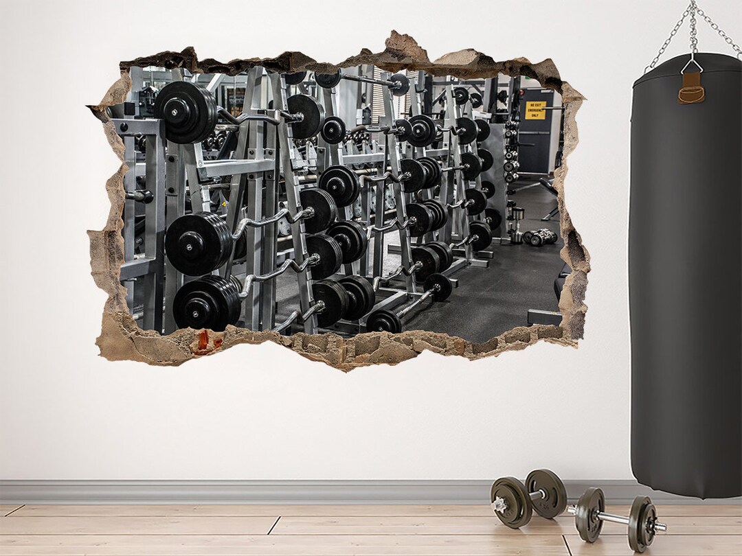 Barbells Gym Decal Wall Sticker Sport Room Decal Gym Wall Decal Gym
