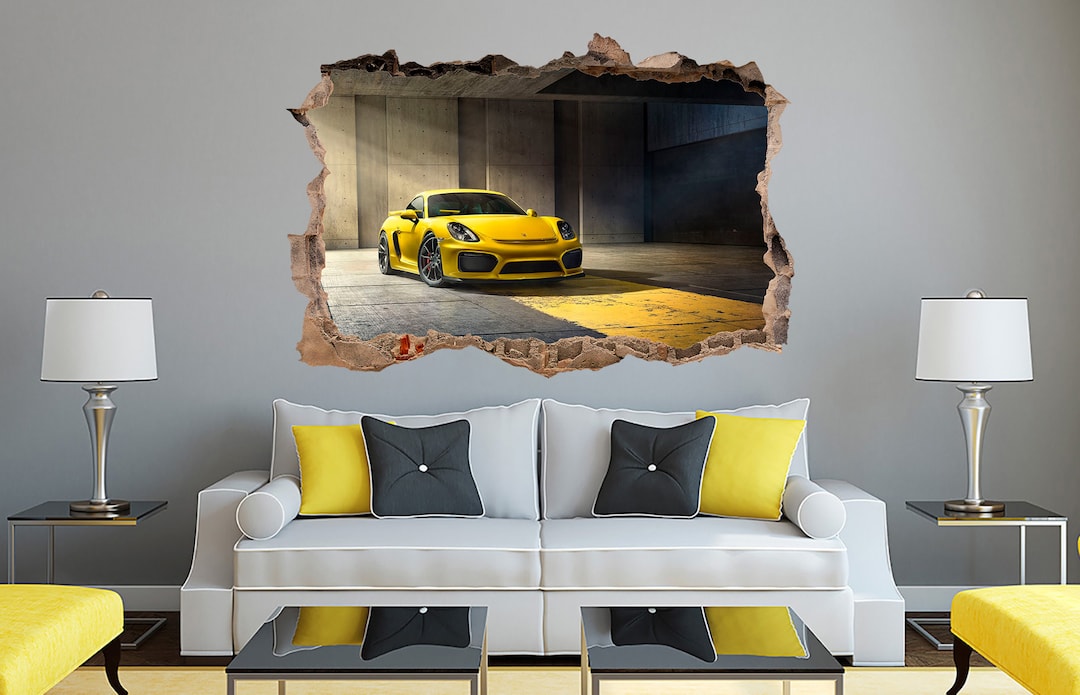 Car Wall Sticker Porsche Wall Decal Super Car Porsche 911 Etsy