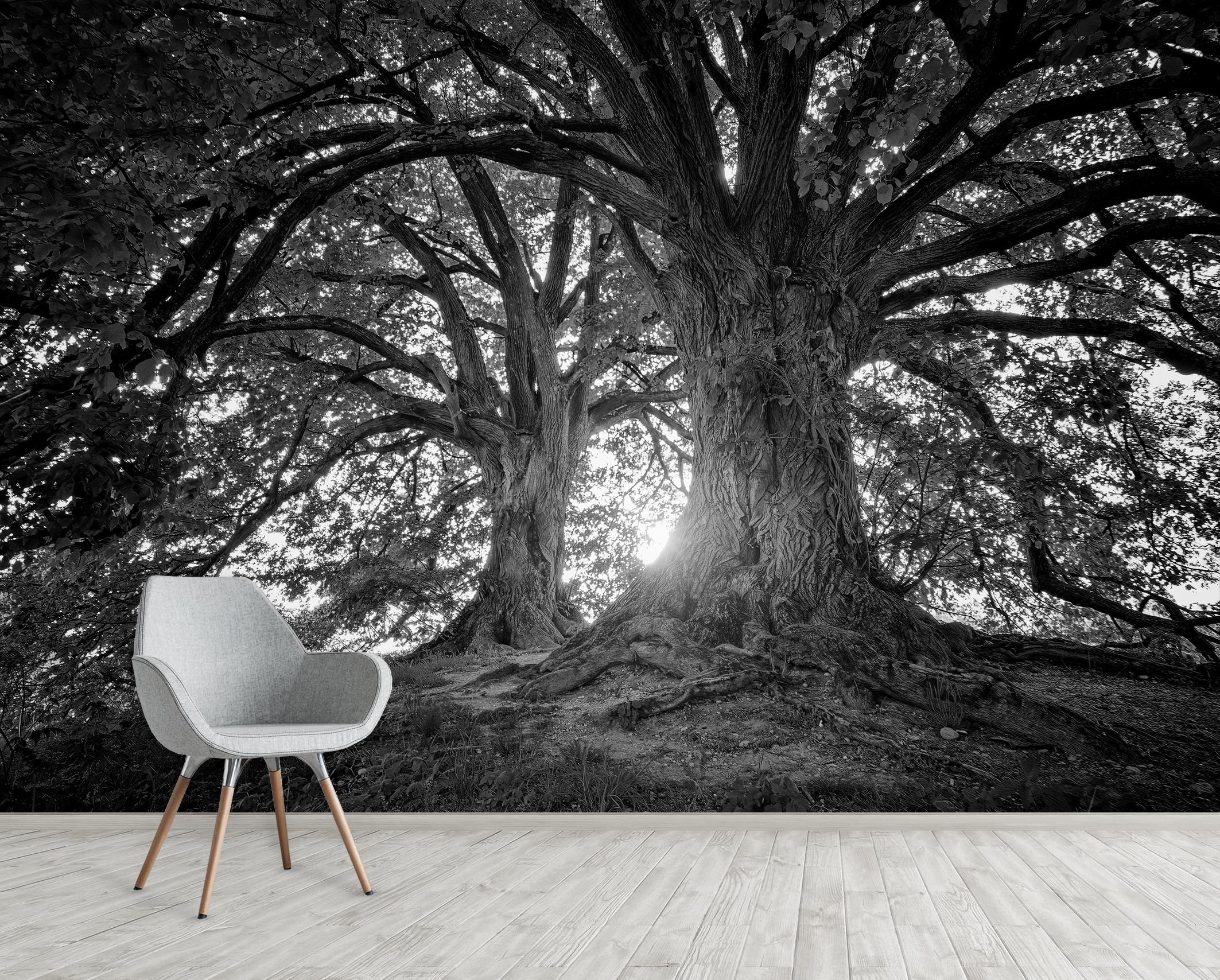 Large Trees Wall Mural Print Peel and Stick SelfAdhesive Etsy