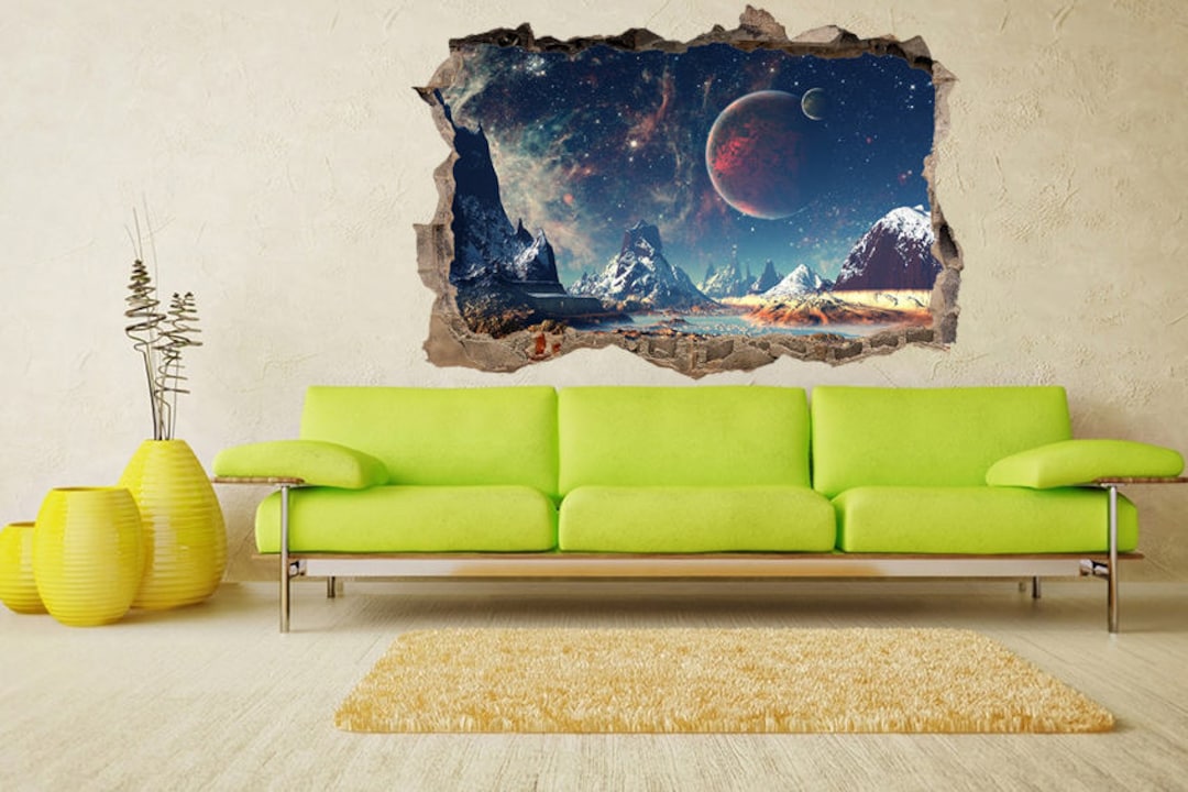 Fantastic Planet Wall Decor Mars Art Space Wall Sticker Astronomy ...