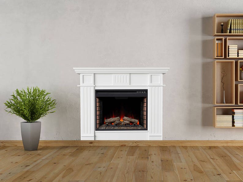 Fireplace Poster White Fireplace decal Fireplace Print Wall Etsy