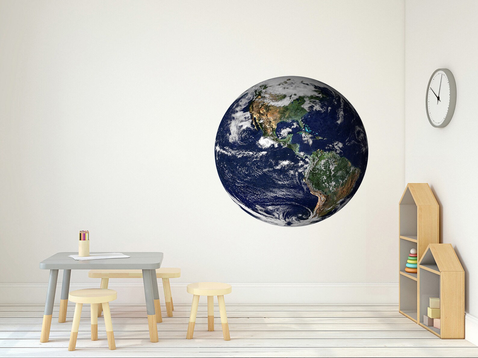 Earth Wall Decal Nursery Kids Room Printed Vinyl Poster Etsy