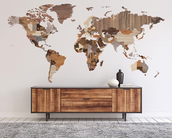 world map decal vinyl world map printable decal wood world map wall art decal world map sticker home wall decor world map wall decal print