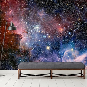 Space Wallpaper Galaxy Wallpaper Peel and Stick Space Wall Mural Kids