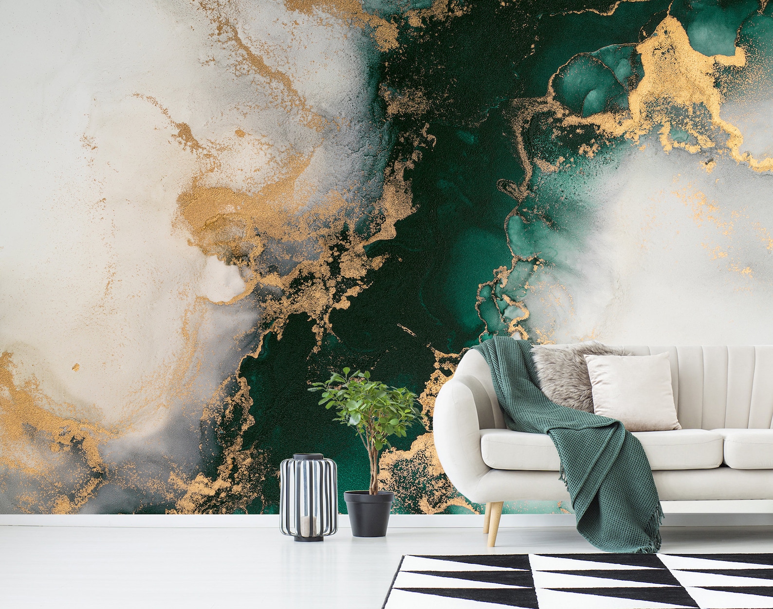 Grey Green Abstract Marble Wall Mural Peel N Stick Wallpaper Bedroom ...
