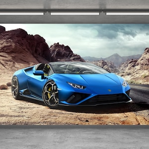 Carta da parati murale personalizzata Lamborghini con colori per auto, stacca e attacca, decorazione da parete per la stanza dei bambini, regalo per ragazzo, carta da parati murale per garage, carta da parati per sala giochi