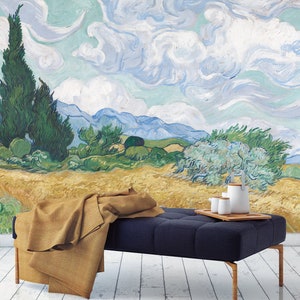 Van Gogh Landscape Wallpaper Art - Peel and Stick / Traditional Vintage Accent Wall Mural Rural Wallpaper Wall Decor Painting Art Wallpaper