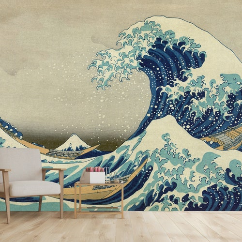 Buy Japanese Great Wave Wallpaper Wall Mural Peel and Stick Self Online in  India  Etsy