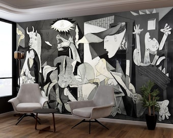 Picasso Guernika Mural Wallpaper Peel and Stick / Traditional, Bedroom Living Room Wall Decor Print Retro Vintage Wallpaper