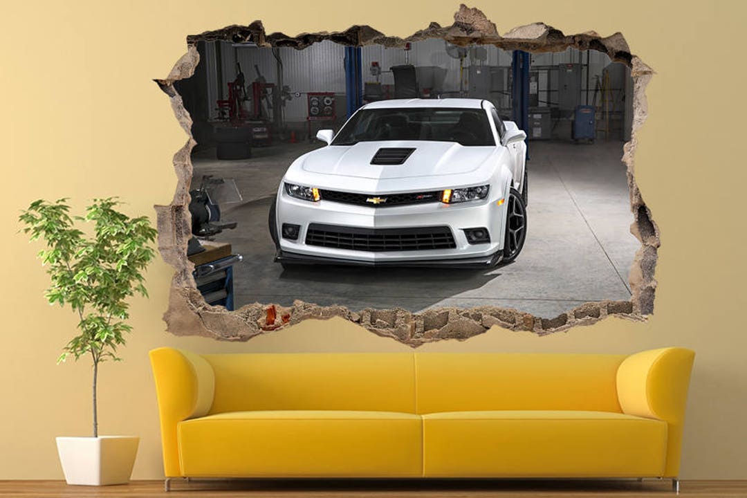 Camaro Z28 Car Large Sticker Wall Decal, Supercar Art for Boy's Room ...