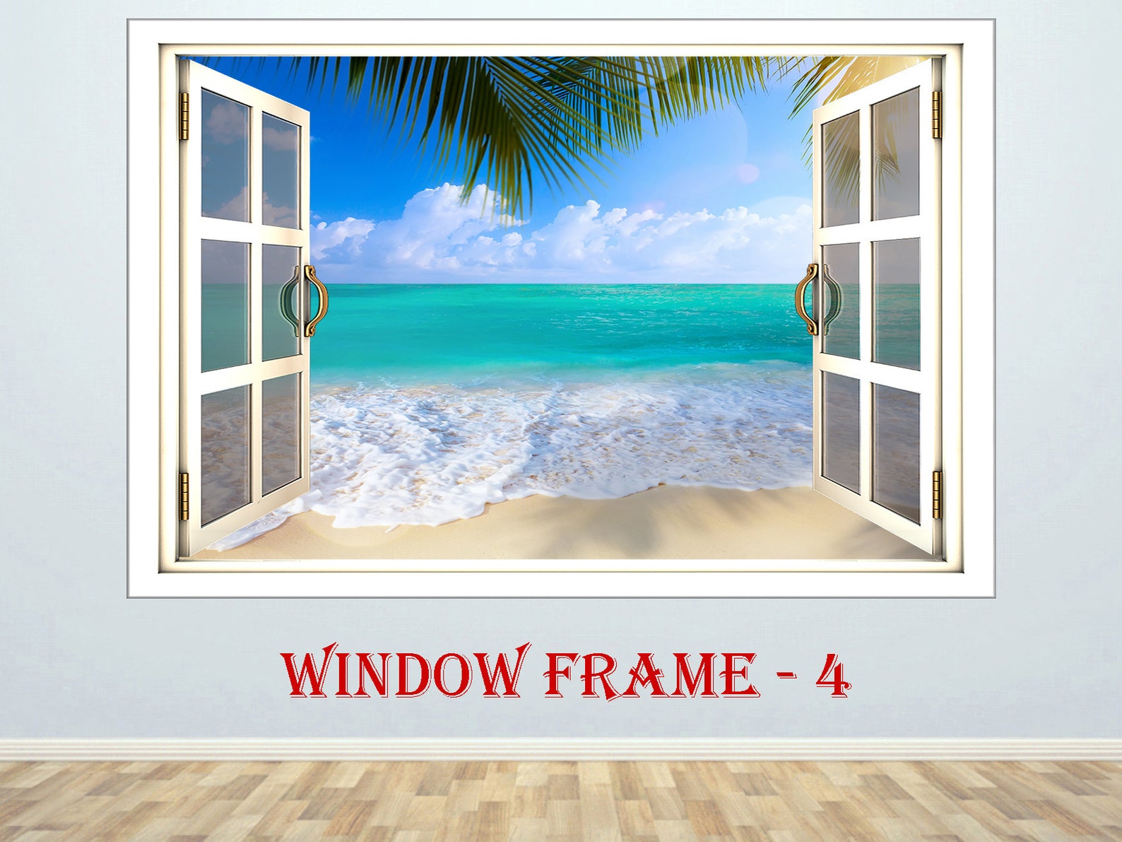 Beach in Window Wall Sticker Beach Wall Art Beach Wall Decor Etsy