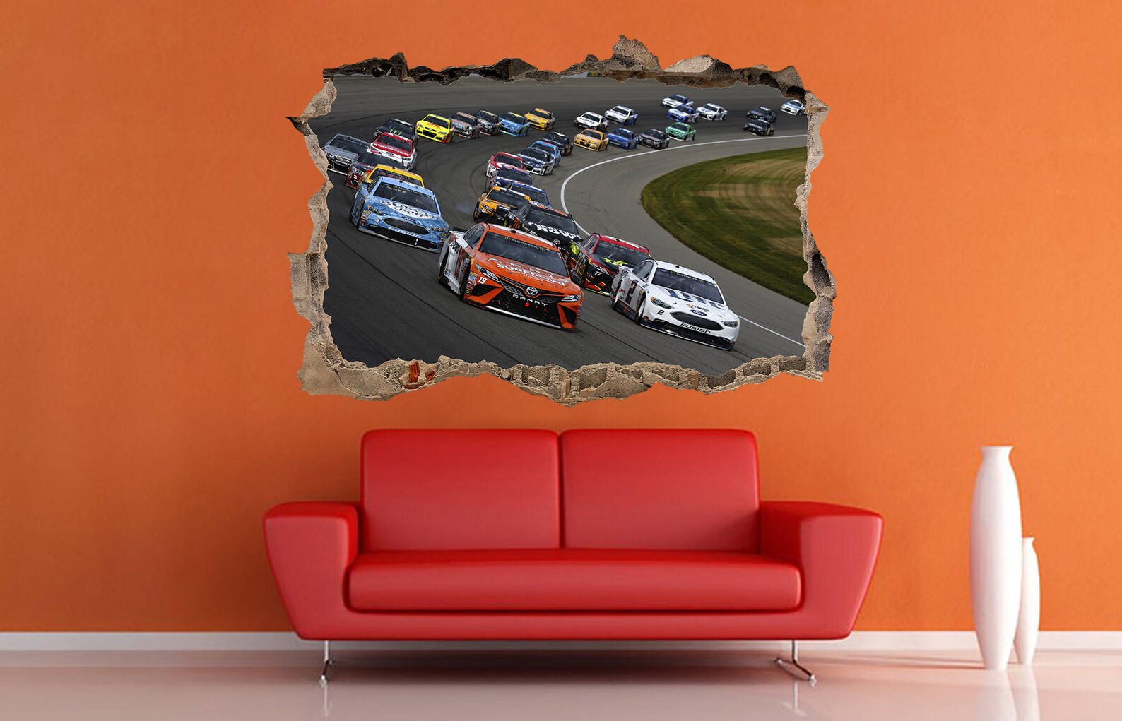 Nascar Racing Cars Wall Sticker Car Wall Decal Nascar Prints Etsy