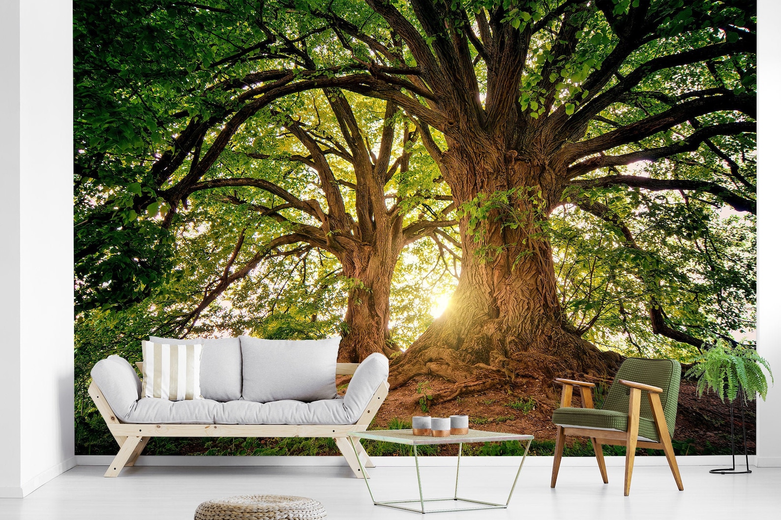 Large Trees Wall Mural Print Peel and Stick Selfadhesive Etsy