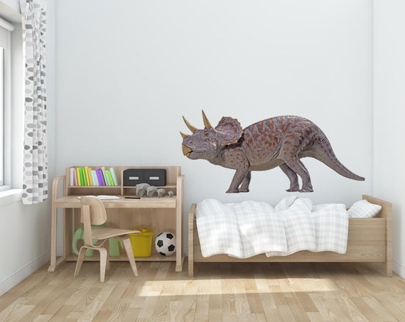 Triceratops Dinosaur Wall Sticker Decal Transfer Kids Bedroom Boys Matt Vinyl UK