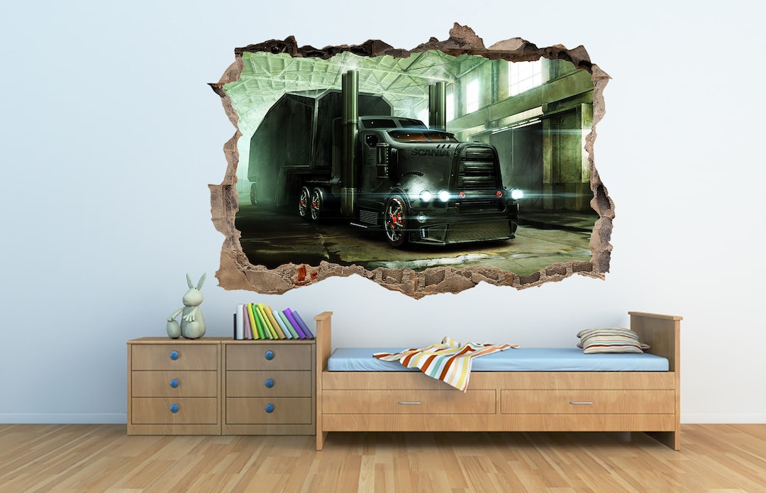 Futuristic Custom Truck Wall Sticker Semi Truck Decal Trucker Gift