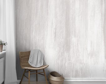 White Wallpaper Abstract Weathered Pastel Beige Concrete Wall Mural Self-adhesive \ Traditional Wallpaper Bedroom Living Room Neutral Mural