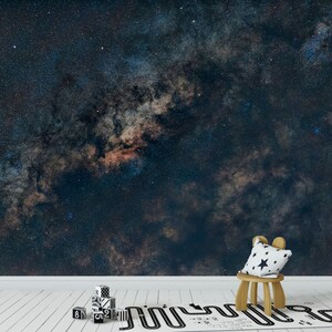 Starry Sky Peel and Stick Wall Mural Wallpaper Stellar Nebula Wallpaper ...