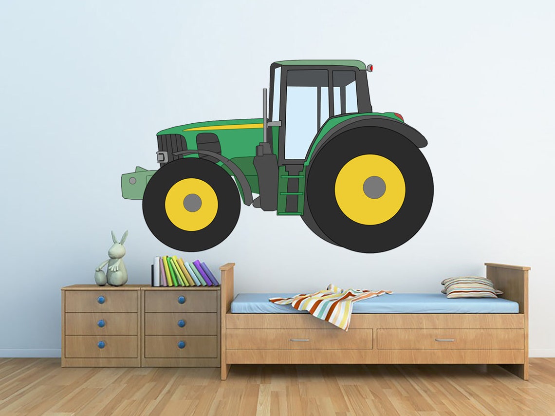 Large Green Tractor Wall Sticker Nursery Kids Room Wall Decor - Etsy