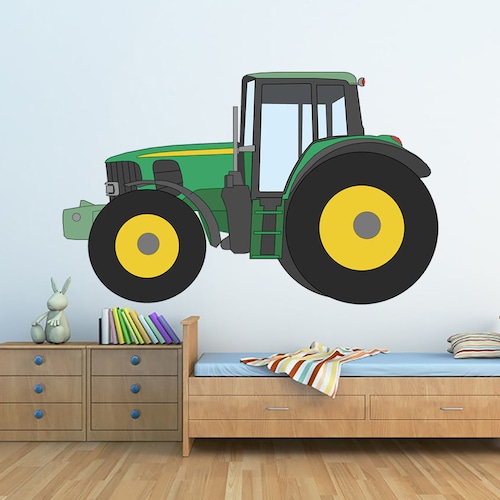 Large Green Tractor Wall Sticker Nursery Kids Room Wall Decor Etsy