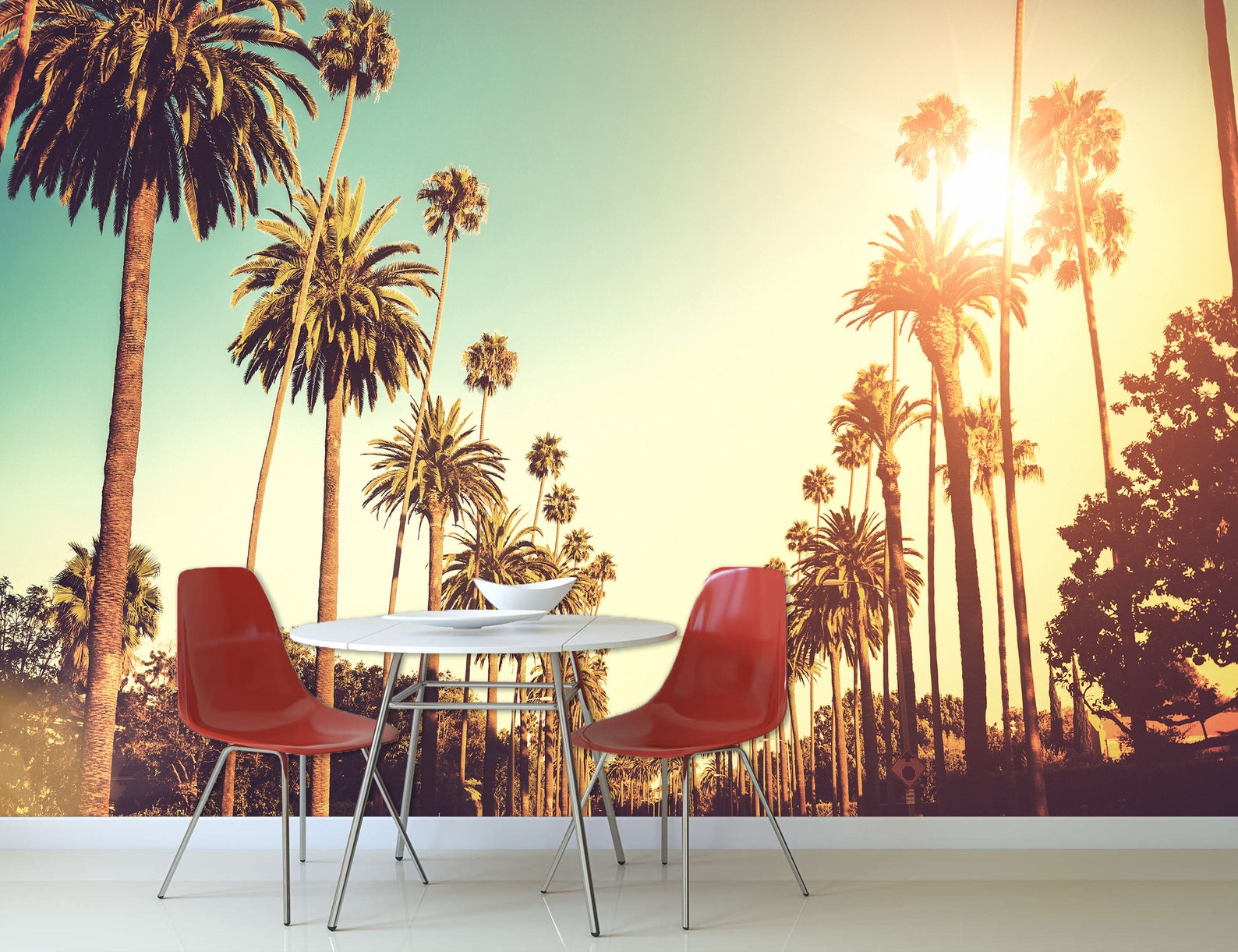 Los Angeles Wall Mural Wallpaper Peel and Stick City Palms - Etsy