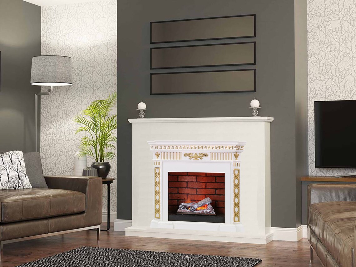 Fireplace Decal Vinyl Sticker Peel and Stick Fireplace Print Etsy