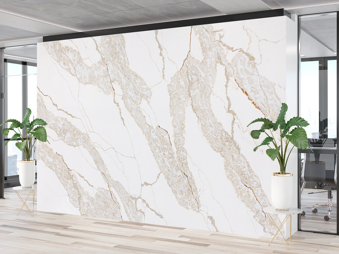 Abstract White Marble Wallpaper Peel and Stick / Traditional White