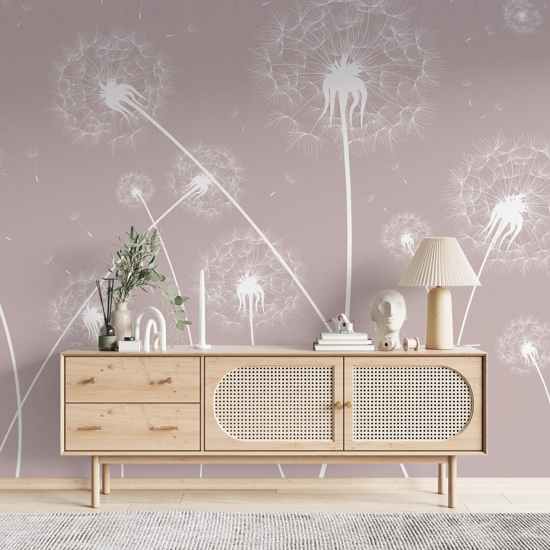 Dandelions Minimalist Wall Paper Peel and Stick Wall Mural - Etsy