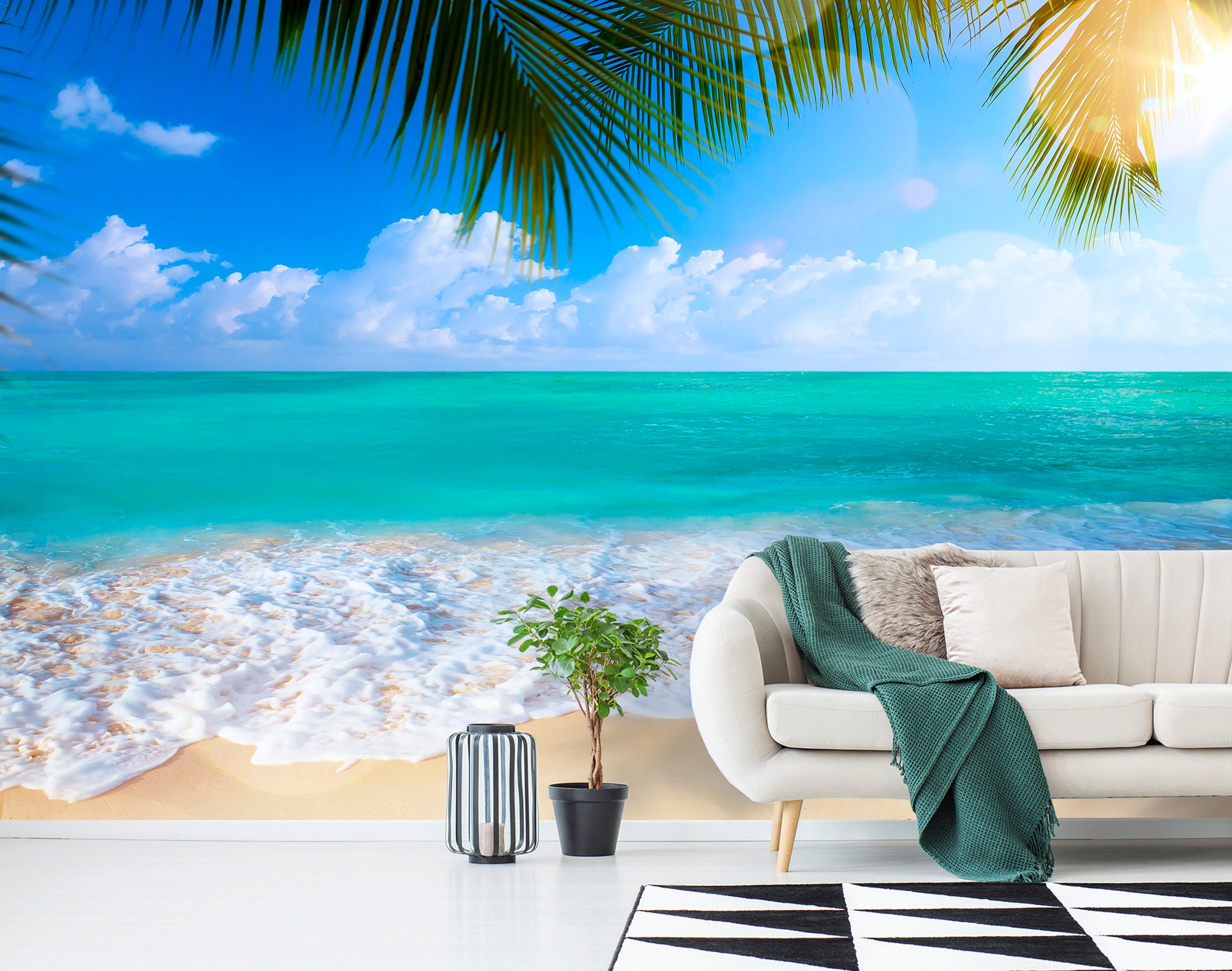 Beach Wallpaper Peel&stick Vinyl Wallpaper Wall Mural Beach - Etsy Canada