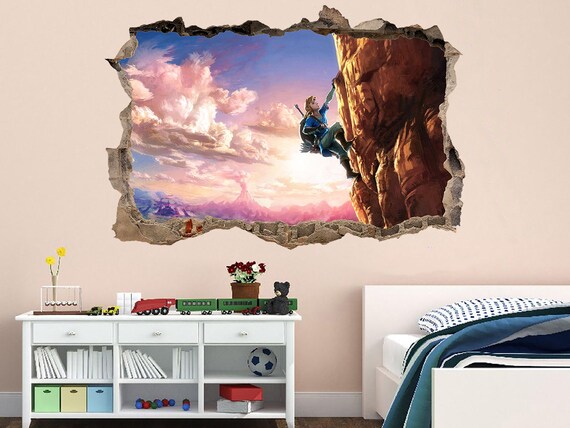 3d wall crack sticker legend of zelda zelda print vinyl art etsy india