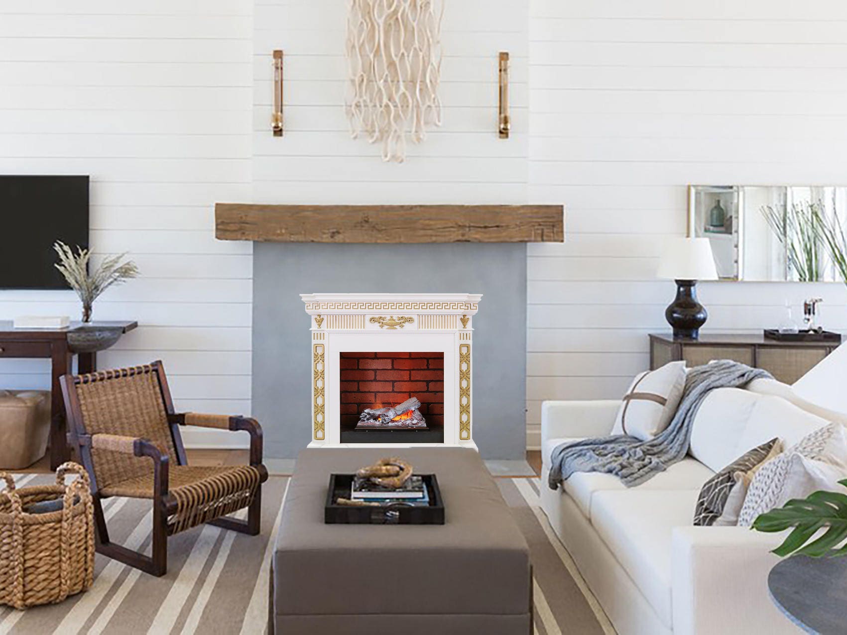 Fireplace Decal Vinyl Sticker Peel and Stick Fireplace Print Etsy