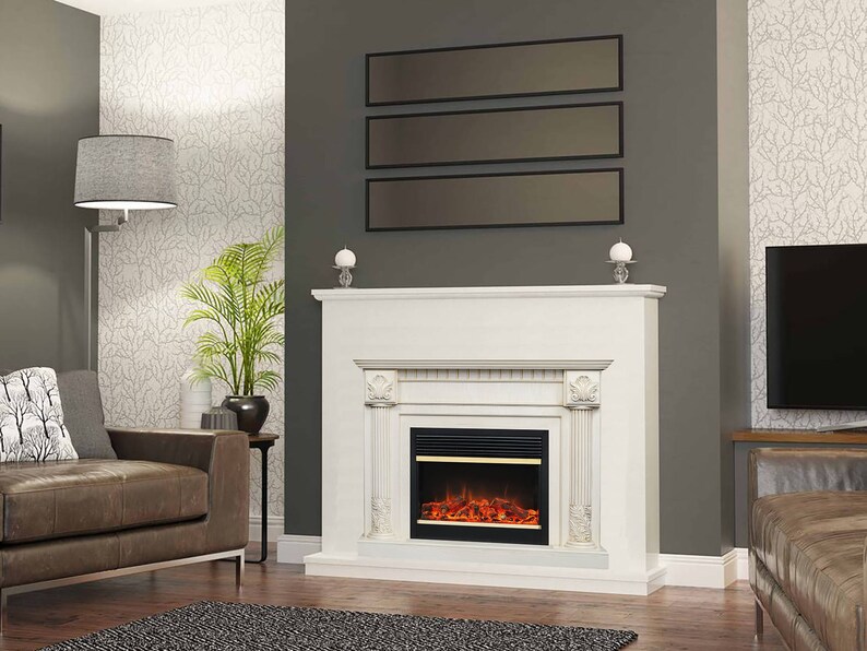 Fireplace Poster Modern Fireplace decal Fireplace Print Wall Etsy
