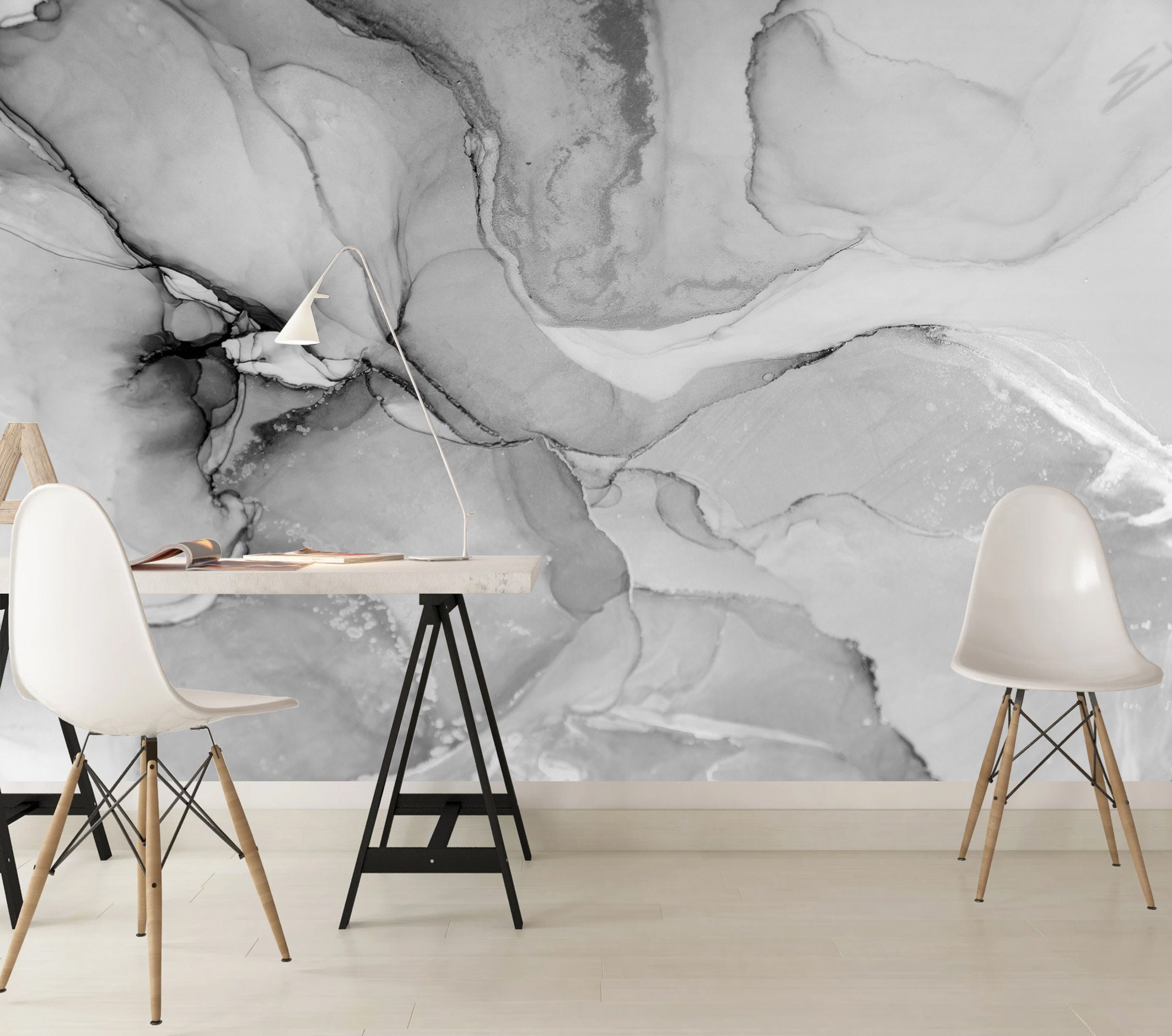 Marble Vinyl Print Mural Wallpaper Abstract Wall Art Modern | Etsy UK