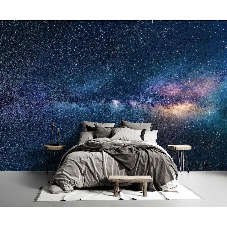 Milky Way Wallpaper Space Wall Mural Galaxy Wallpaper Peel and Stick ...