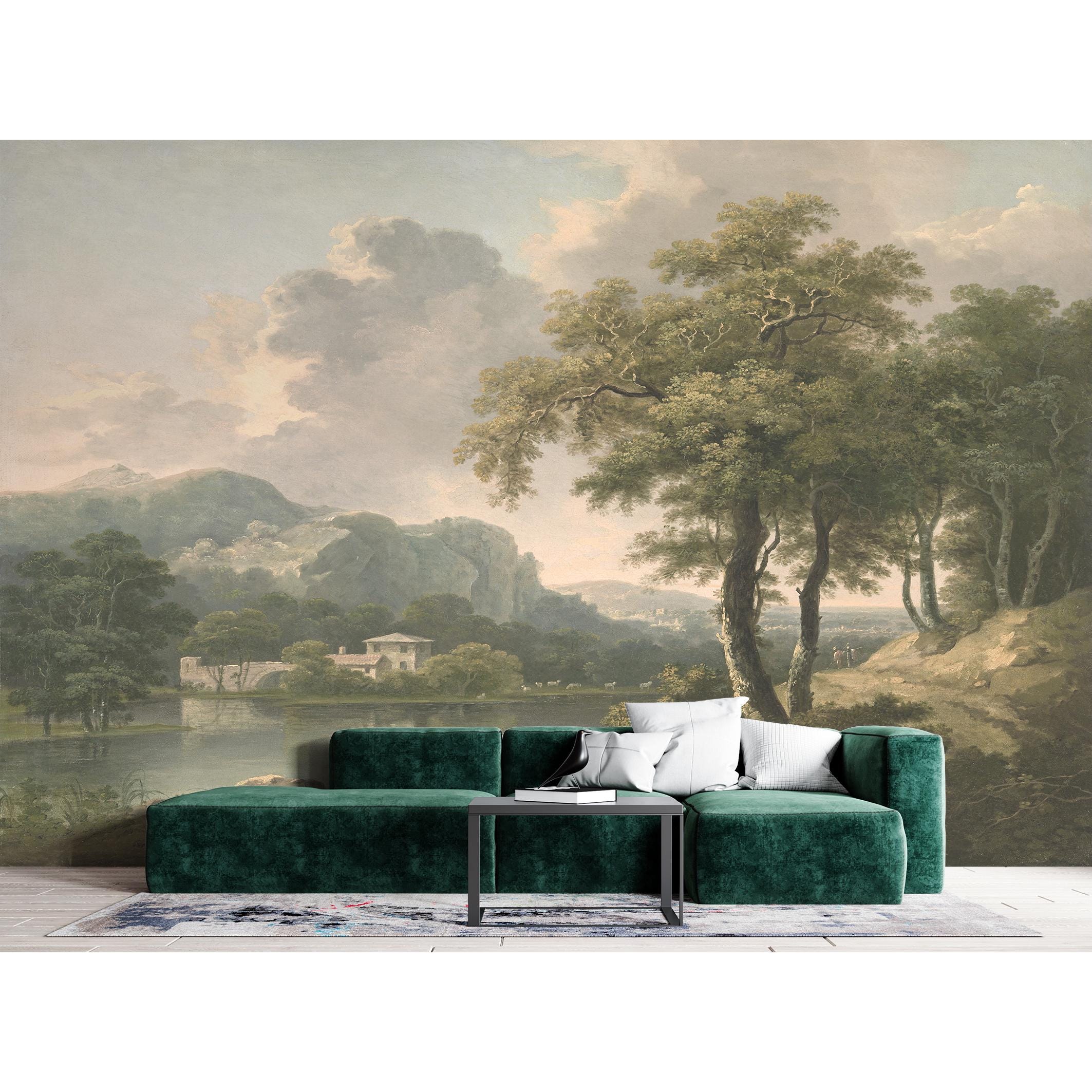 Countryside Wallpaper Tree Scenic Wall Mural Wallpaper Peel and Stick ...