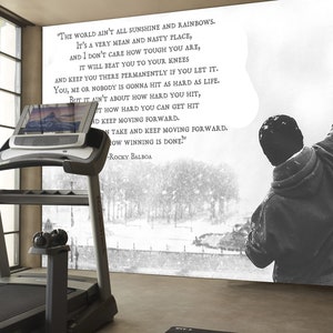 Gym Wallpaper Sport Motivation Gym Wandbild Boxen Sport Zimmer Tapete Schälen und Aufkleben Zitat Tapete Gym Wand Kunst Home Gym Wanddekor