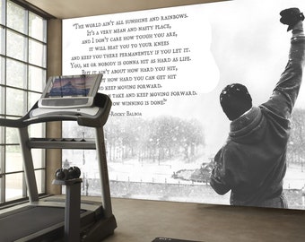 Gym Wallpaper Sport Motivation Gym Wall Mural Boxing Sport Room Wallpaper Peel and Stick Quote Wallpaper Gym Wall Art Home Gym Wall Decor