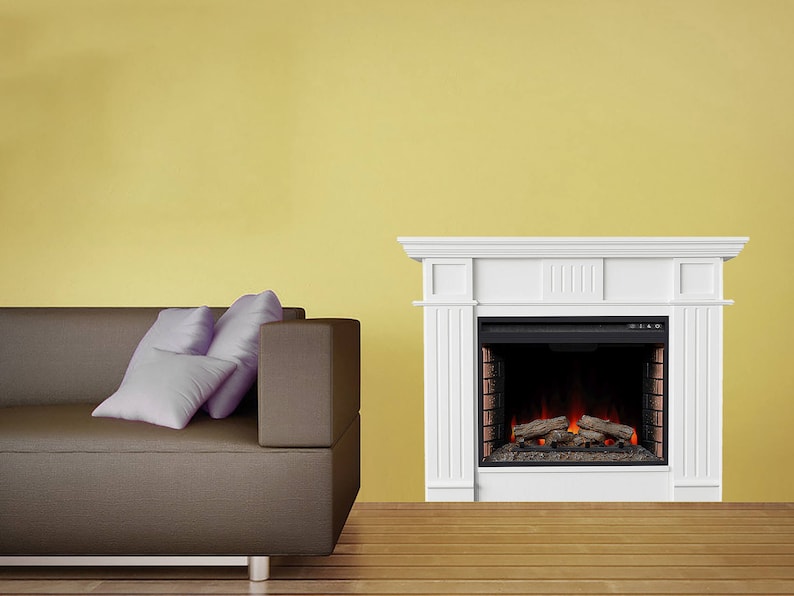 Fireplace Poster White Fireplace decal Fireplace Print Wall Etsy