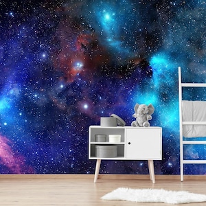 Galaxy Wallpaper Space Wallpaper Bedroom Wall Mural Peel and Stick Vinyl Wallpaper Custom Size Wallpaper Cosmic Nebula Bedroom Wallpaper