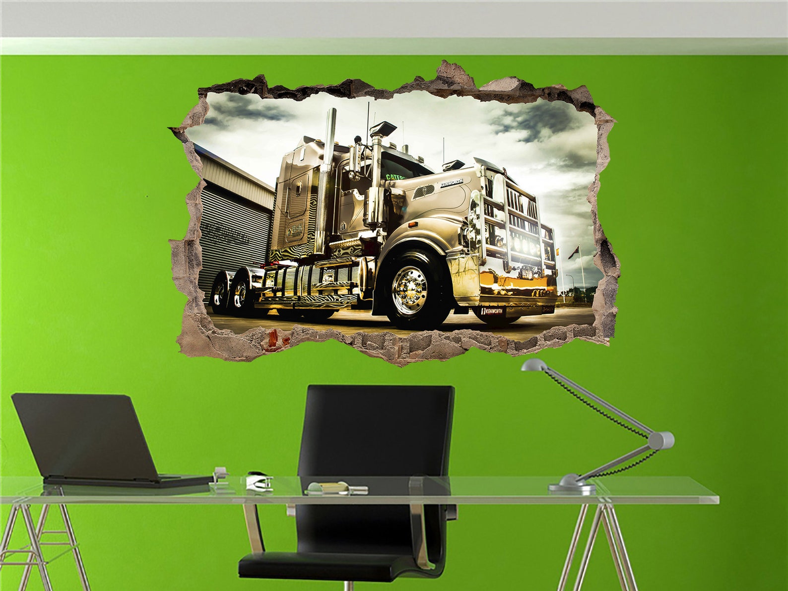 Semi Truck Wall Decal Truck Wall Sticker Boy Room Wall Decor Etsy