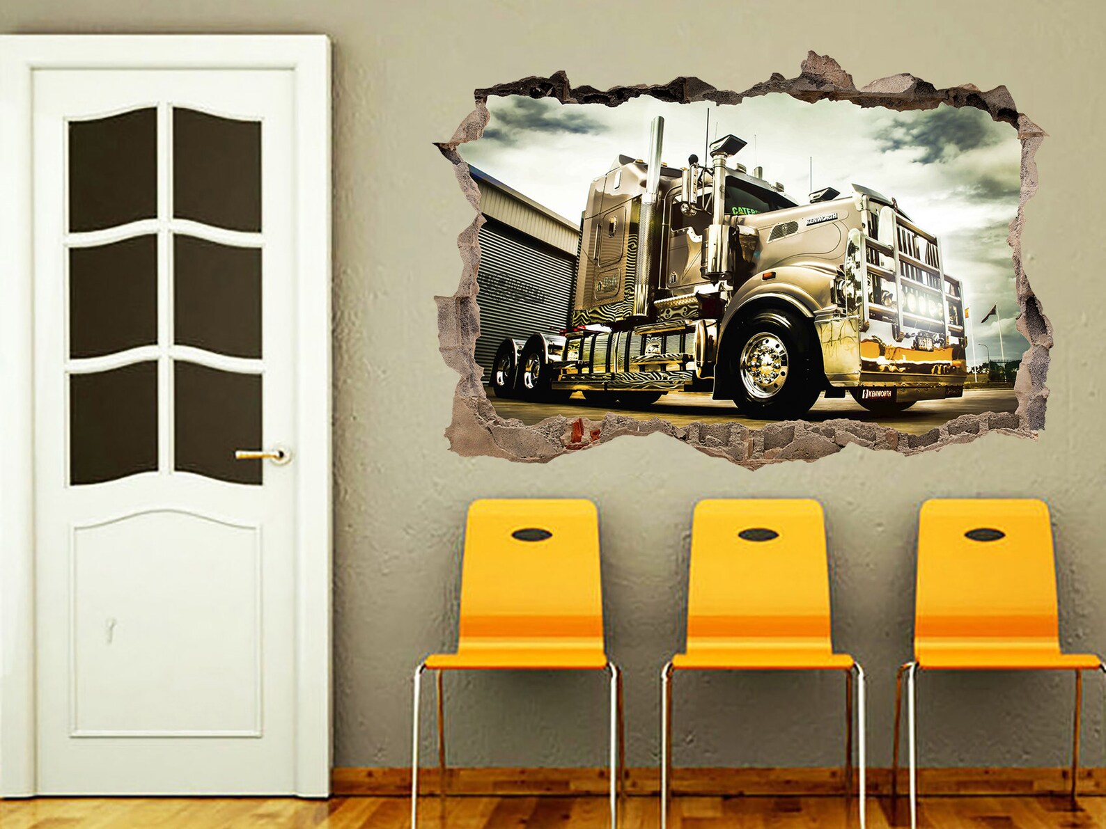 Semi Truck Wall Decal Truck Wall Sticker Boy Room Wall Decor Etsy