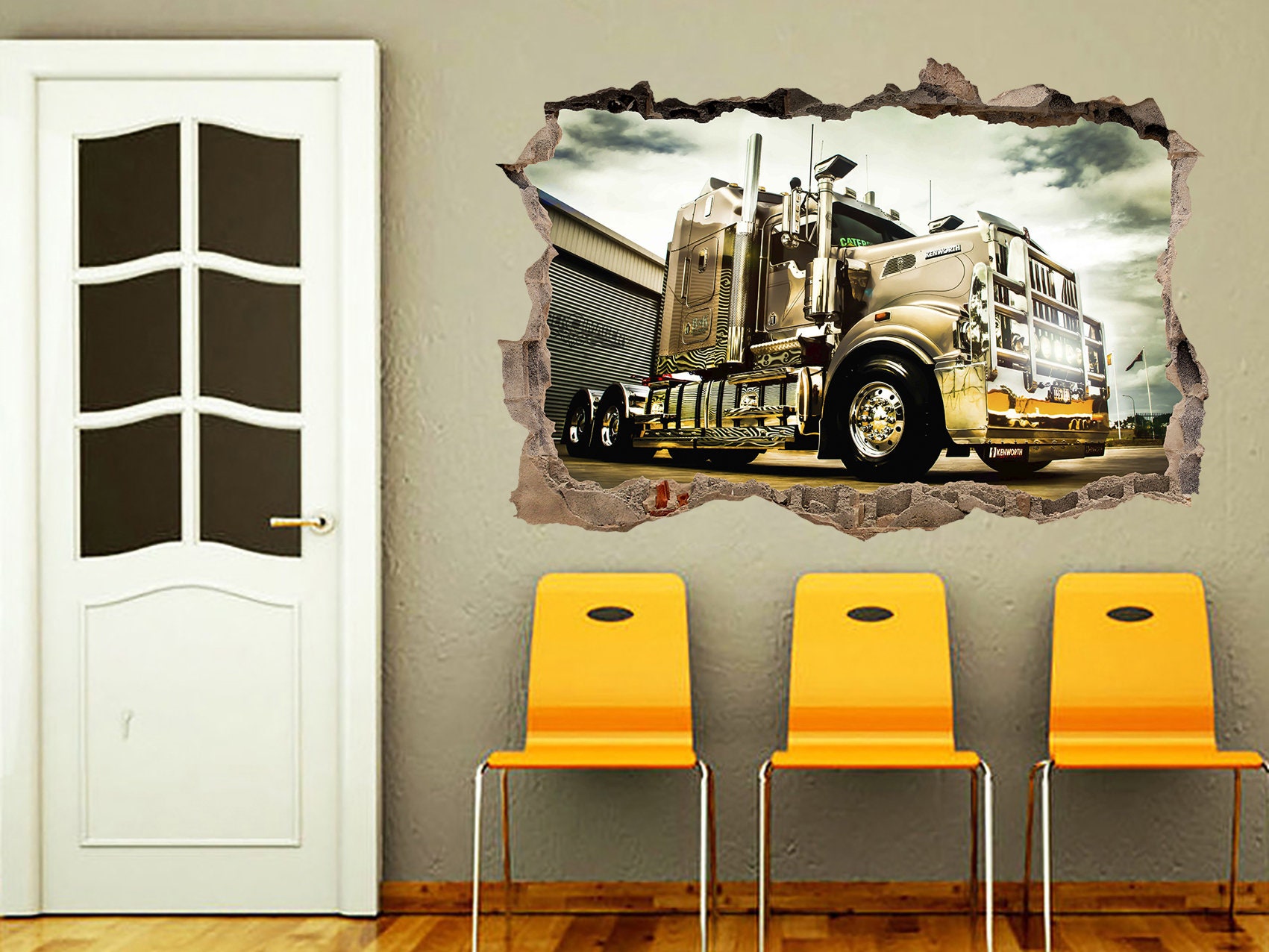 Semi Truck Wall Decal Truck Wall Sticker Boy Room Wall Decor Etsy
