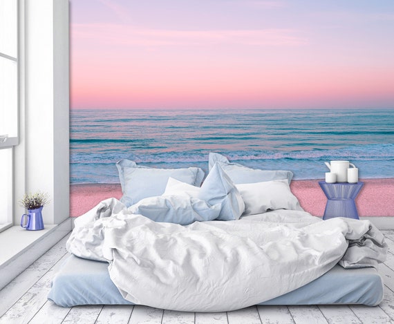 Pink Sea Sunset Aesthetic Wallpaper Beach Wall Mural Peel and - Etsy Ireland Pink Sea Sunset Aesthetic Wallpaper Beach Wall Mural Peel and - Etsy Ireland