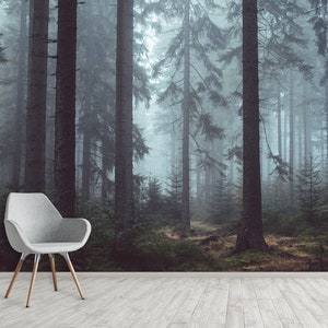 Forest Wallpaper Peel and Stick Wall Mural Nature Wallpaper Trees ...