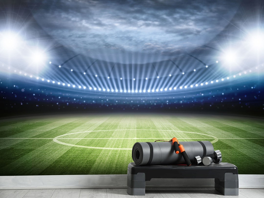 Football Stadium Wall Mural Soccer Field Wallpaper Peel and Stick